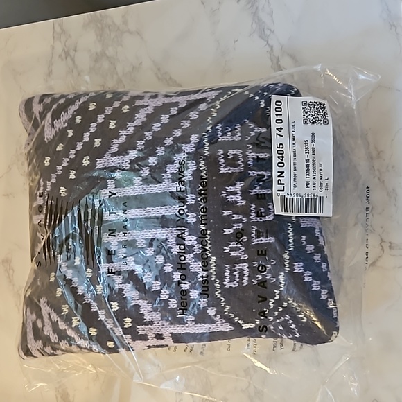 SAVAGE X FENTY FROST SMITTEN KNIT SWEATER NAVY BLUE SZ LARGE - Picture 7 of 11